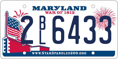 MD license plate 2BL6433