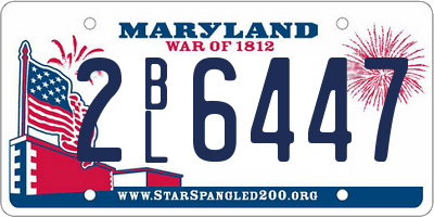 MD license plate 2BL6447