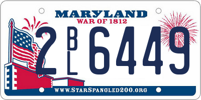 MD license plate 2BL6449