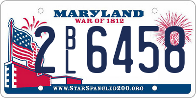 MD license plate 2BL6458