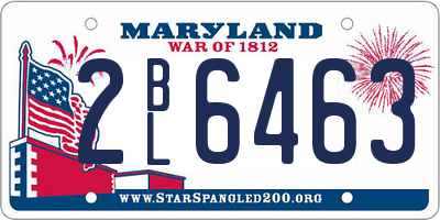 MD license plate 2BL6463
