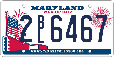 MD license plate 2BL6467
