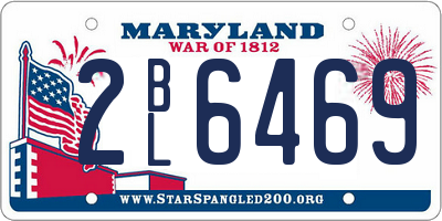 MD license plate 2BL6469