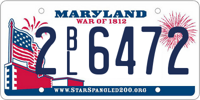 MD license plate 2BL6472