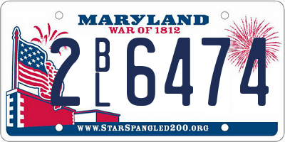 MD license plate 2BL6474