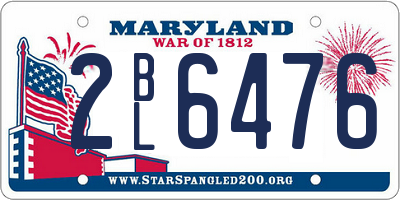MD license plate 2BL6476