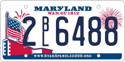 MD license plate 2BL6488