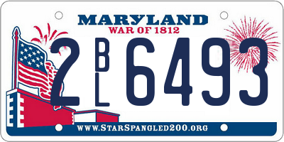 MD license plate 2BL6493