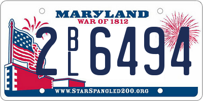 MD license plate 2BL6494