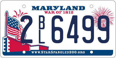 MD license plate 2BL6499