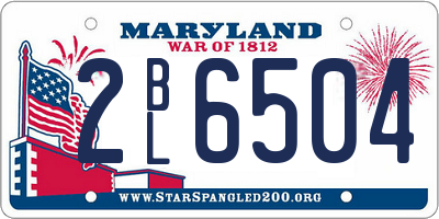 MD license plate 2BL6504