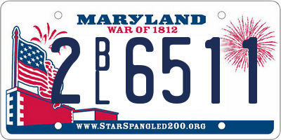 MD license plate 2BL6511