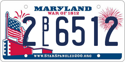 MD license plate 2BL6512