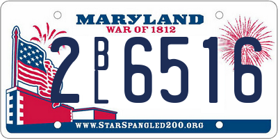 MD license plate 2BL6516