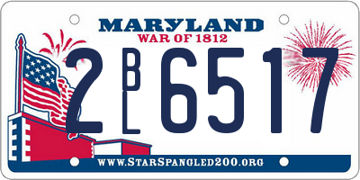MD license plate 2BL6517