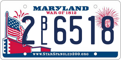 MD license plate 2BL6518
