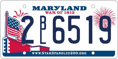 MD license plate 2BL6519