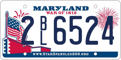 MD license plate 2BL6524