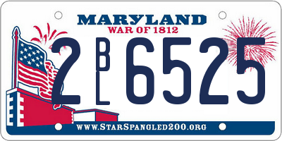 MD license plate 2BL6525