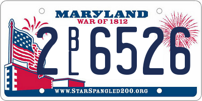 MD license plate 2BL6526