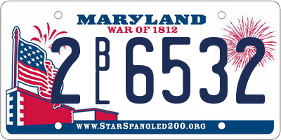 MD license plate 2BL6532