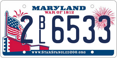 MD license plate 2BL6533