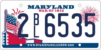 MD license plate 2BL6535