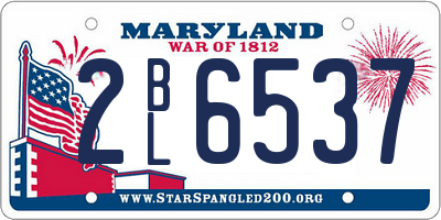 MD license plate 2BL6537