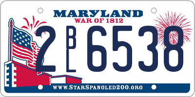 MD license plate 2BL6538