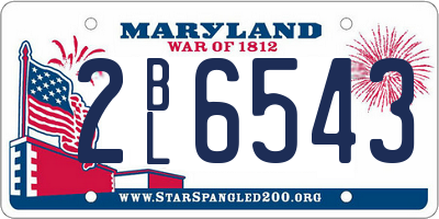 MD license plate 2BL6543