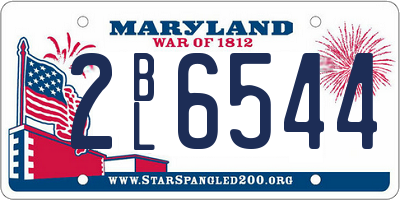 MD license plate 2BL6544