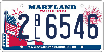 MD license plate 2BL6546