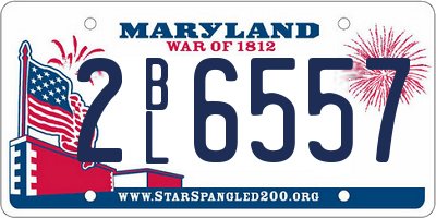 MD license plate 2BL6557
