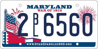 MD license plate 2BL6560