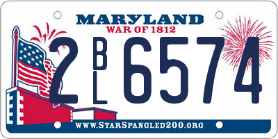 MD license plate 2BL6574