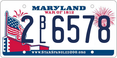 MD license plate 2BL6578