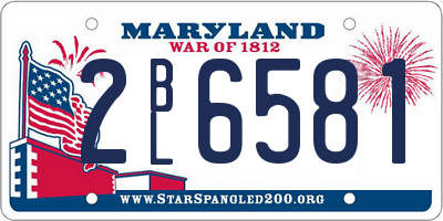 MD license plate 2BL6581