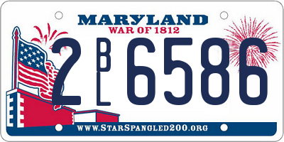MD license plate 2BL6586