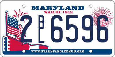 MD license plate 2BL6596