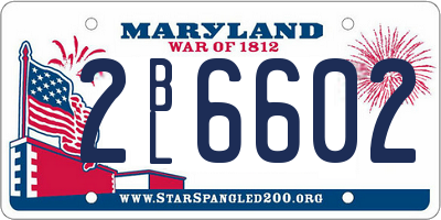 MD license plate 2BL6602