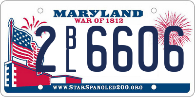 MD license plate 2BL6606