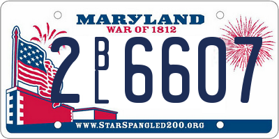 MD license plate 2BL6607