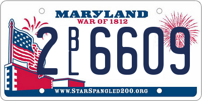MD license plate 2BL6609
