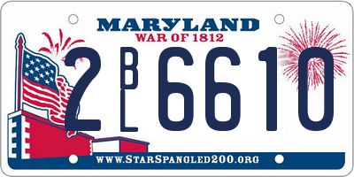 MD license plate 2BL6610