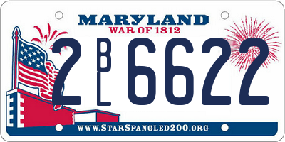 MD license plate 2BL6622