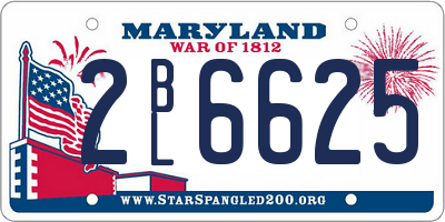 MD license plate 2BL6625