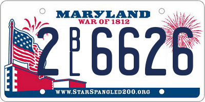MD license plate 2BL6626