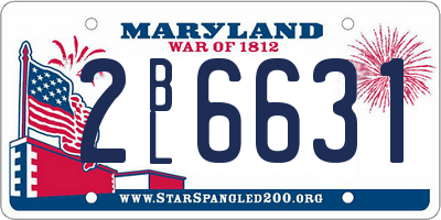 MD license plate 2BL6631