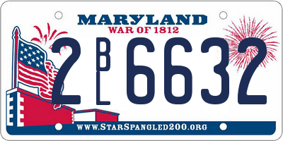 MD license plate 2BL6632