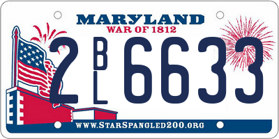 MD license plate 2BL6633
